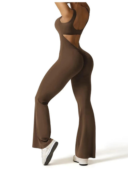 Vera Flair - V-Back Flared Jumpsuit